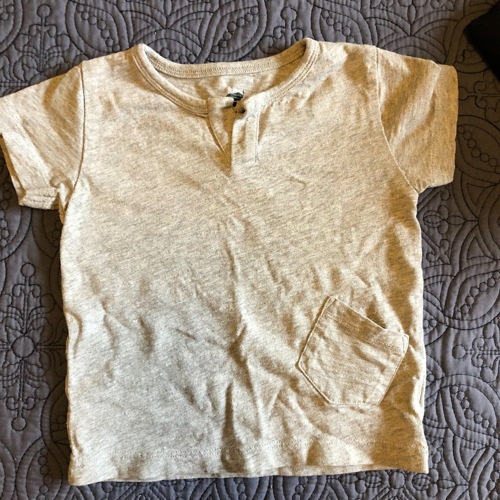 EUC Monica + Andy gray henley style t-shirt, 18-24mo.